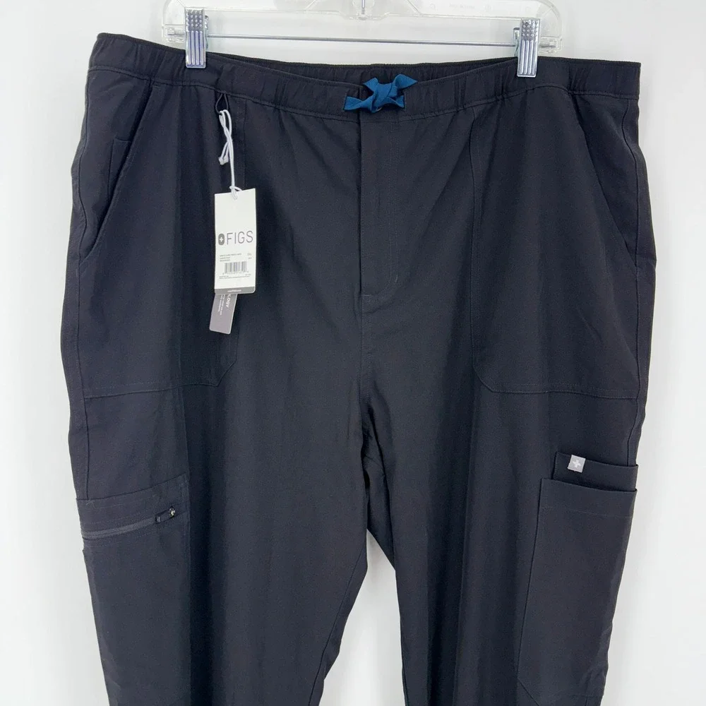 FIGS Cairo FreeX Lined Cargo Pant‎ Mens 2XL Black NEW M23SW2003 Scrubs Zip Fly
